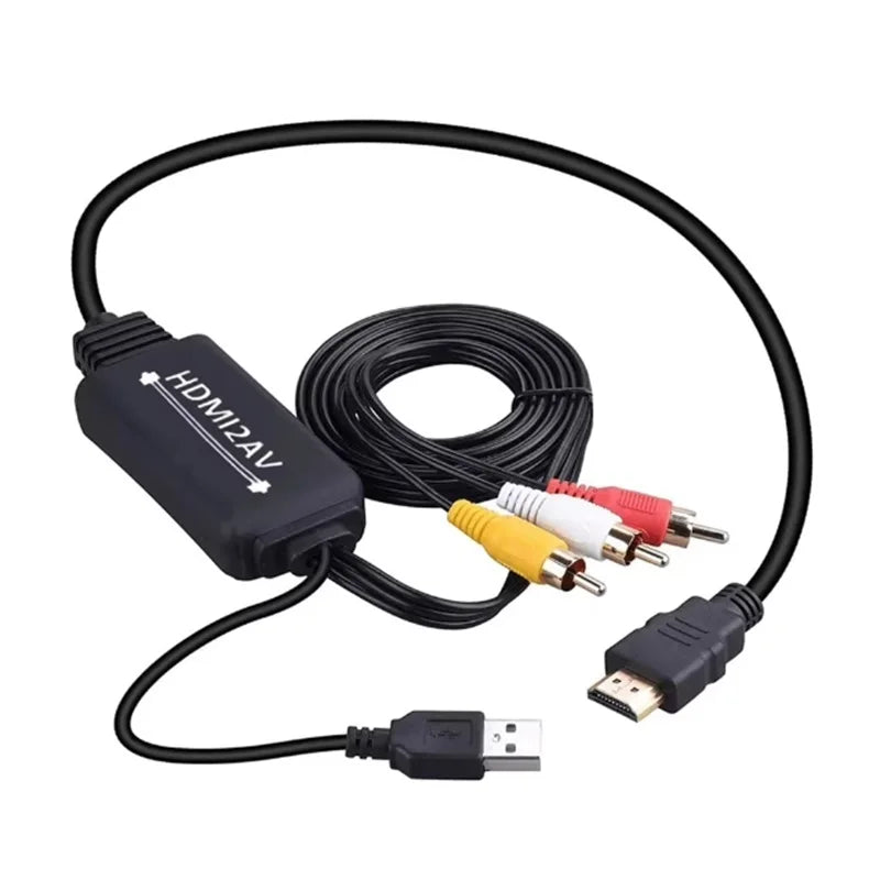 RCA Composite AV Cable RCA to HDMI Converter HDMI to AV RCA Cable for Projector Monitor VCR DVD Player TV Video Audio Signal