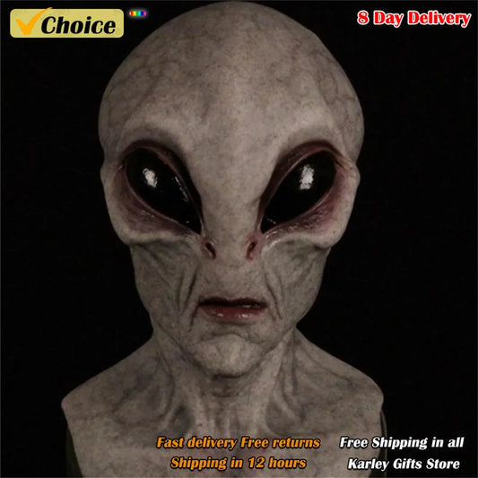Halloween Alien Mask Scary Horrible Big Eyes Horror Alien Mask Full Head Latex Mask Mask Monster Mask Gifts