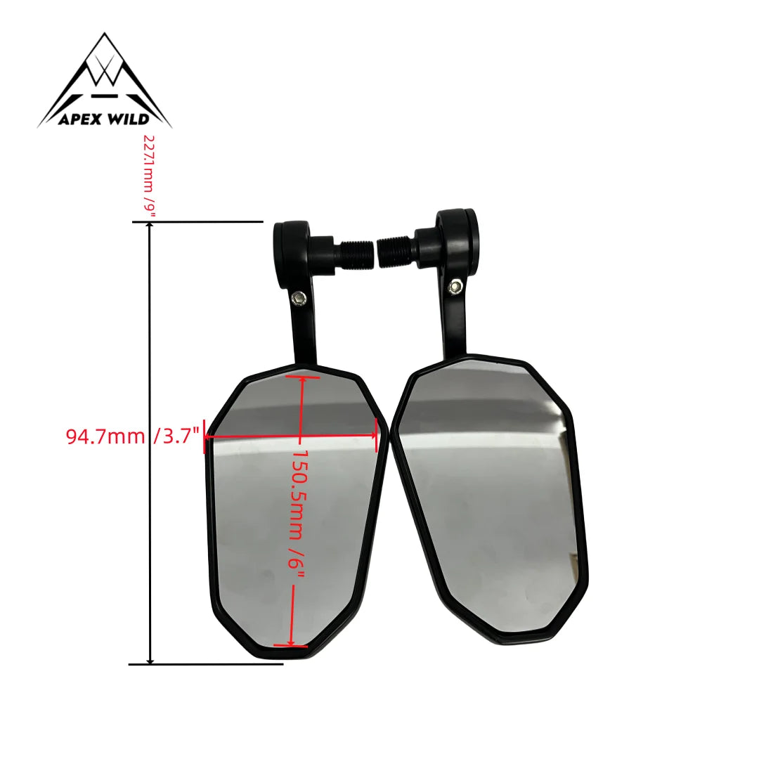 7/8"Motorcycle Handle Bar End Mirrors Black Side Mirror For Yamaha MT/FZ/TMA Kawasaki Z650-up Honda CB-R Rearview Mirror