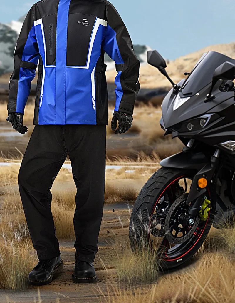 Motorcycle Raincoat Men Women Waterproof Motorcycle Rider Raincoat Suit Moto Raincoat Rain Coat Jacket Pants Biker Rain Set