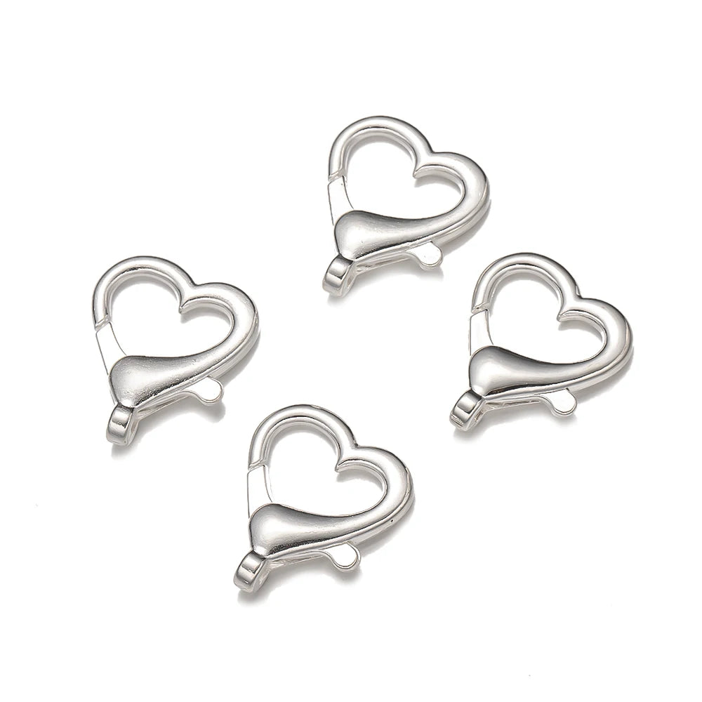 10pcs 22x26mmHeart Lobster Clasp Hook for DIY Keychain Jewelry Key Ring Craft Making Supplies Accessories Findings Material