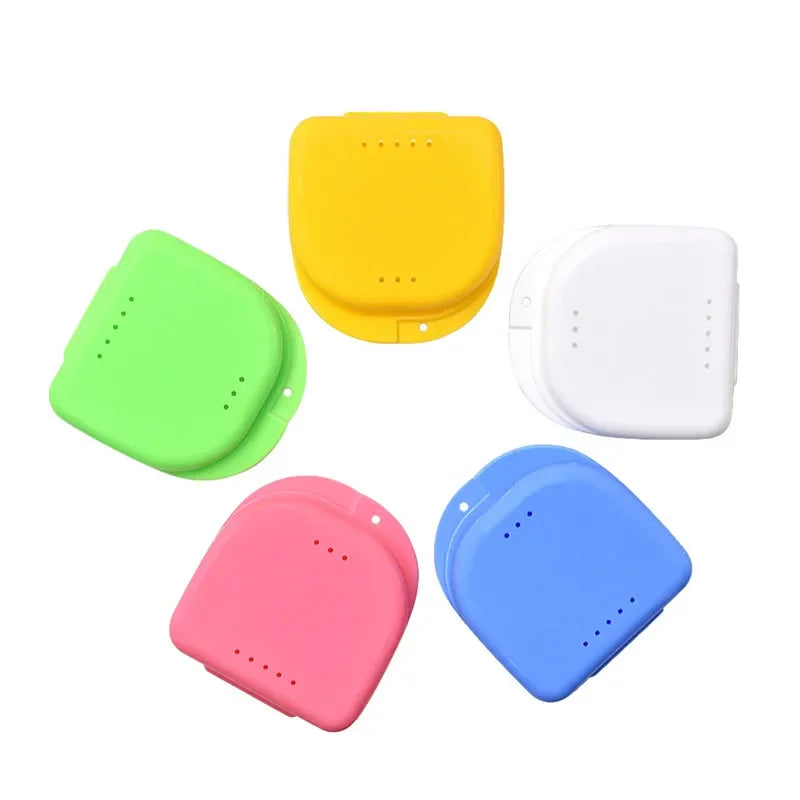 1pcs Denture Tray Box Dental Orthodontic Retainer Box Case Plastic Teeth Container Denture Box False Teeth Protective Case
