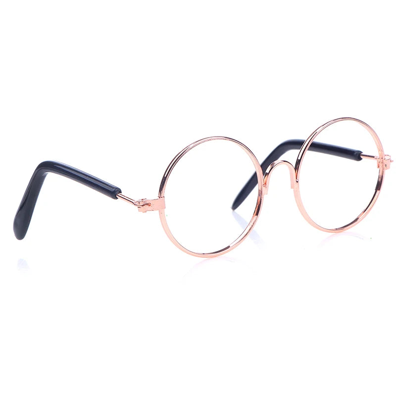 DIY Doll Dressing Accessories High Quality 20cm EXO Dolls Glasses 3 Color Round Frame Lensless Eyewear Toy Miniature Eyeglasses