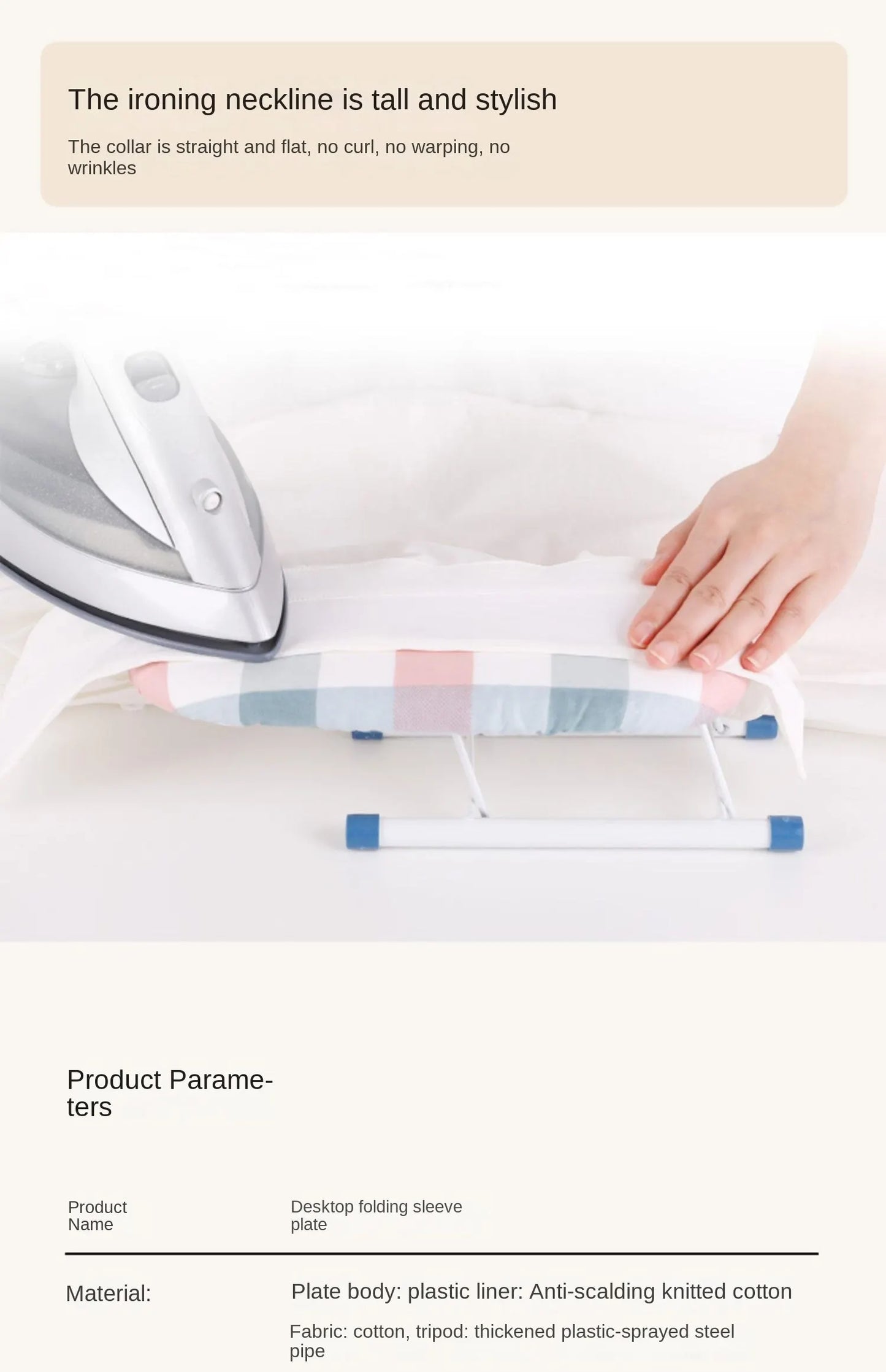 Portable Mini Ironing Board Rack for Clothes, Sleeves and Shirts - Small Size, Easy to Store and Carry