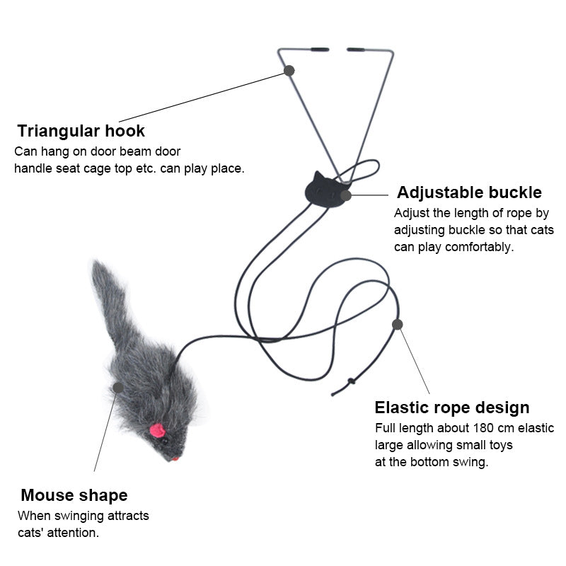 Simulation Mouse Cat Toy Funny Self-hey Hanging Door Retractable Cat Stick Scratch Rope Mouse Cat Interactive Toy Cat Supplies