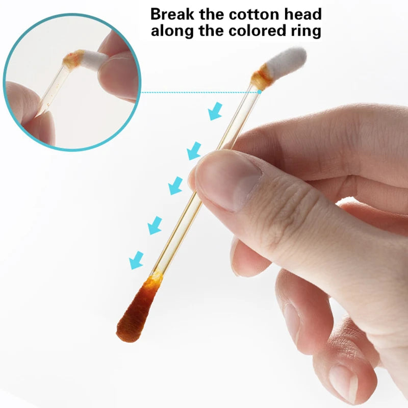 50PCS/Lot Medical Alcohol Disposable Emergency Cotton Stick Iodine Disinfected Swab First Aid For Children Adults Baby
