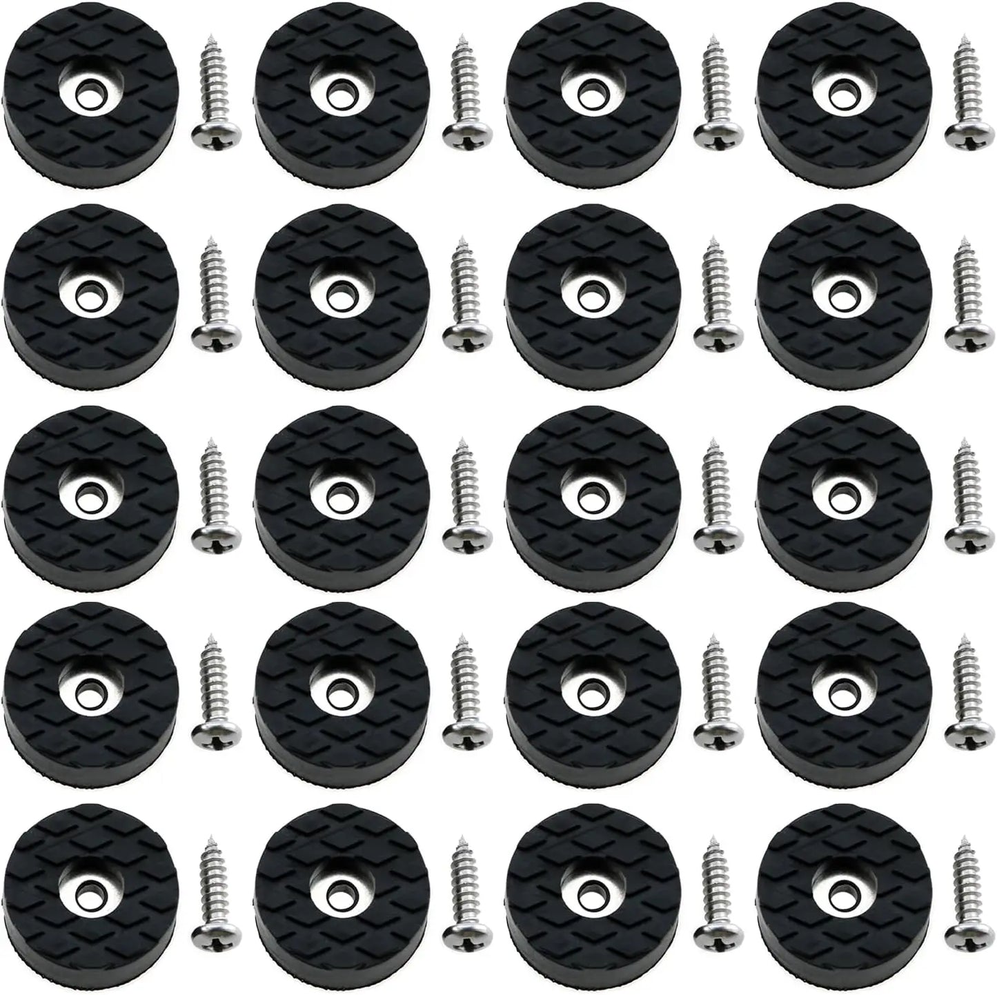 12pcs Round Rubber Feet 18/24/30MM Non-Slip Furniture Pads with Screws Black Floor Bumper Protector for Chair Leg Hardwood Floor