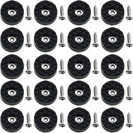 12pcs Round Rubber Feet 18/24/30MM Non-Slip Furniture Pads with Screws Black Floor Bumper Protector for Chair Leg Hardwood Floor