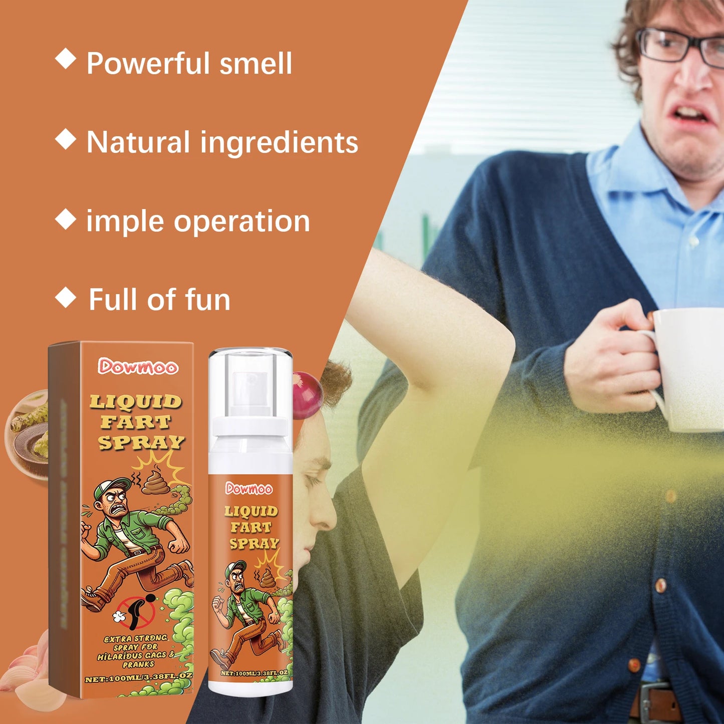 100ml Fart Spray – Plastic Bottled Fart Prank Spray, Party Supplies, Prank Trick Spray, Suitable for Adults and Kids, Non-Toxic