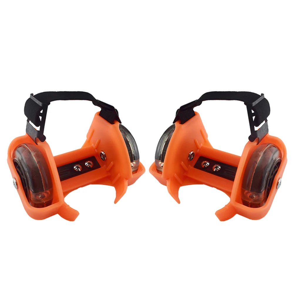 1 Pair Kids Children Outdoor Adjustable LED Flashing Wheel Heel Skate Rollers Adjustable Simply Durable for Outdoor Skating Shoe