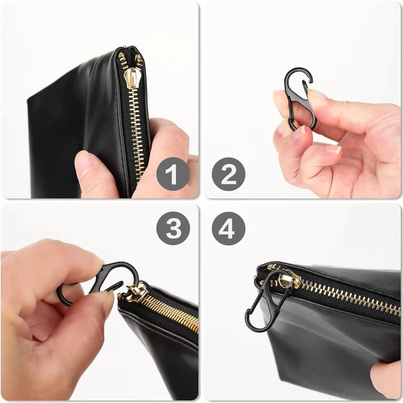 10PCS MINI Keychain Hook S Type Stainless Steel Anti-theft Spring Clip Outdoor Camping Backpack Buckle Locking Tool