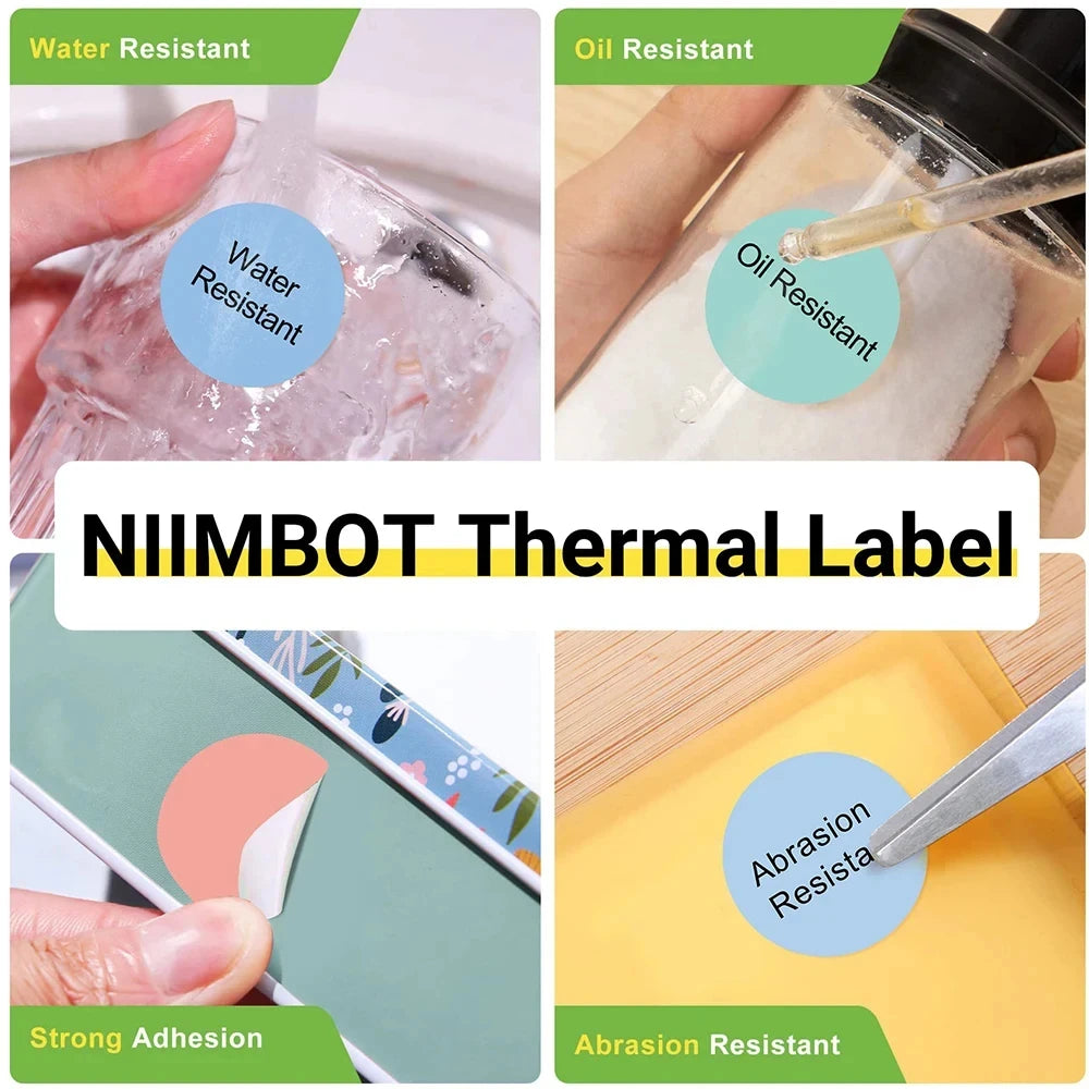 NIIMBOT Round Color B21/B203/B3S Label Machine Printing Paper Self-Adhesive Label Waterproof Oil Resistant Tear Resistant Label