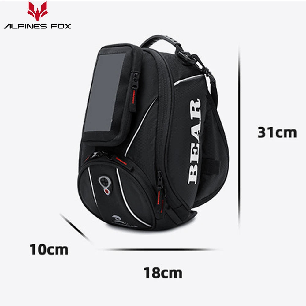 2023 New Strong Magnetic Motorcycle Tank Bags Mobile Phone Navigation Motorbike Oil Tank Bag  Bigger Window Fixed Straps