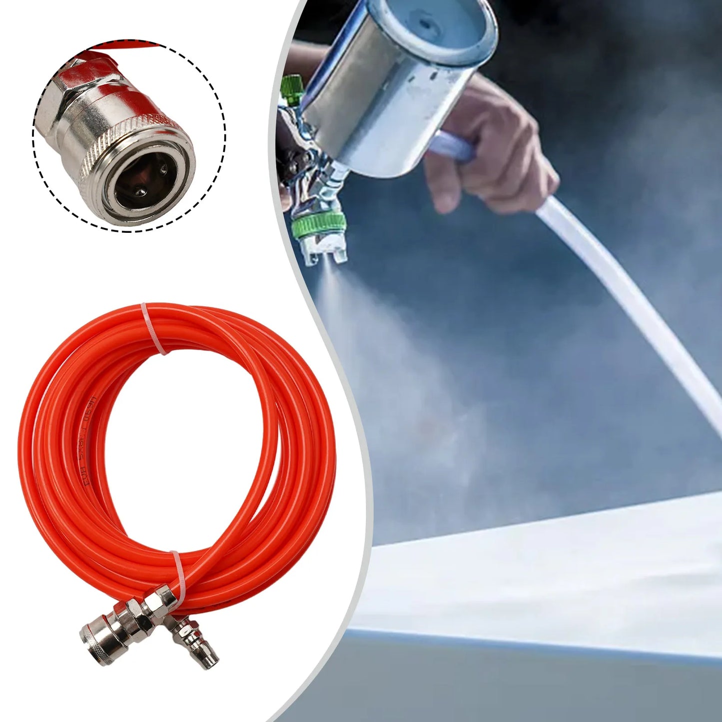 1PC 5/10/15/20/30M Pneumatic Straight Pipe Air Compressor Pump Hose 5x8mm Tube With Quick Connector Air Pipe Hose Hardware Tool