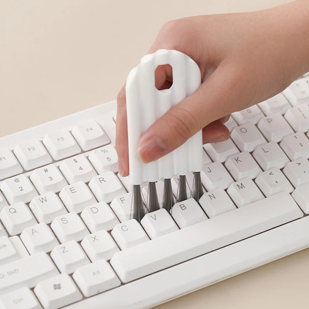 Multifunctional Keyboard Cleaning Brush Crevice Thermos Cup Lid Keyboard Bottle Mouth Brush Curved Handle Cleaning Brush