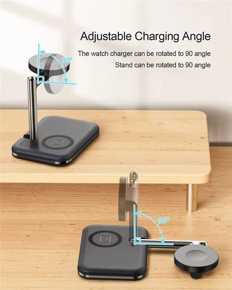 2 In 1 Fast Magnetic Watch Wireless Charger Stand for Apple Watch 1-9 SE Ultra IWatch Airpods Pro Portable Charging Dock Station