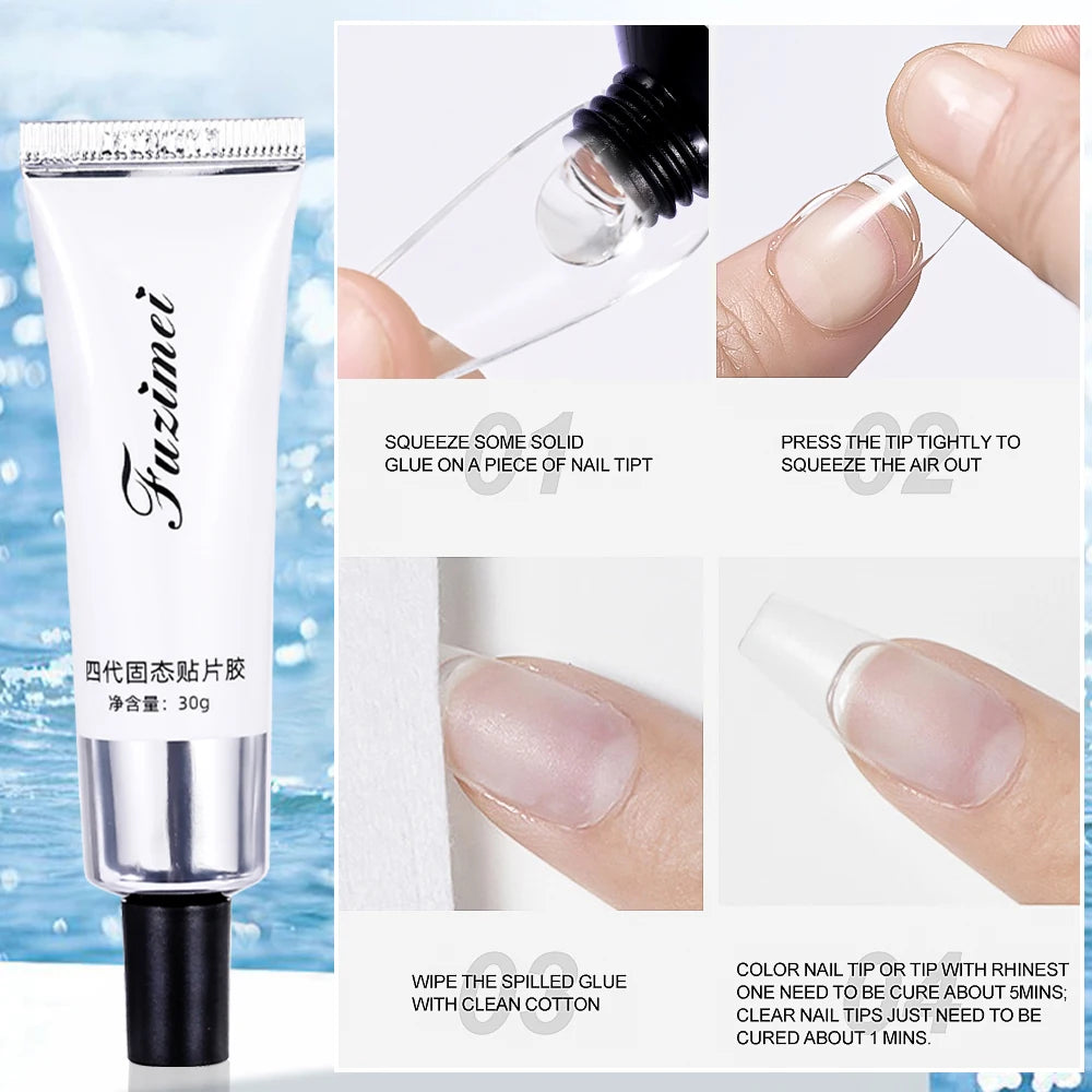 30g Solid Strong Adhesive Nail Glue For Rhinestone/False Nails/Glitter Fast Drying Gel DIY Professional Salon Manicure Glue *&#