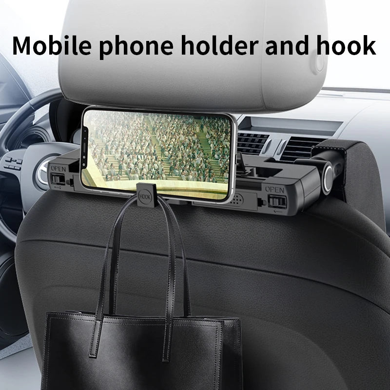 The fifth-generation upgraded multi-functional side pillow built-in invisible storage hook and aromatherapy box car travel side