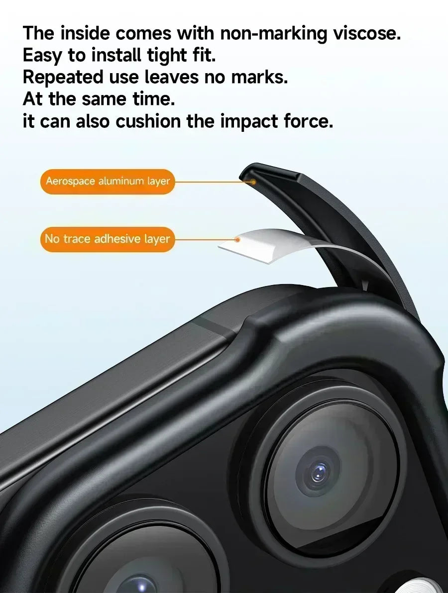 For iPhone Phone Minimalist Protective Shock Absorption Aerospace Grade Aluminum Shells Inlays Arc Pulse Aluminum metal Bumpe