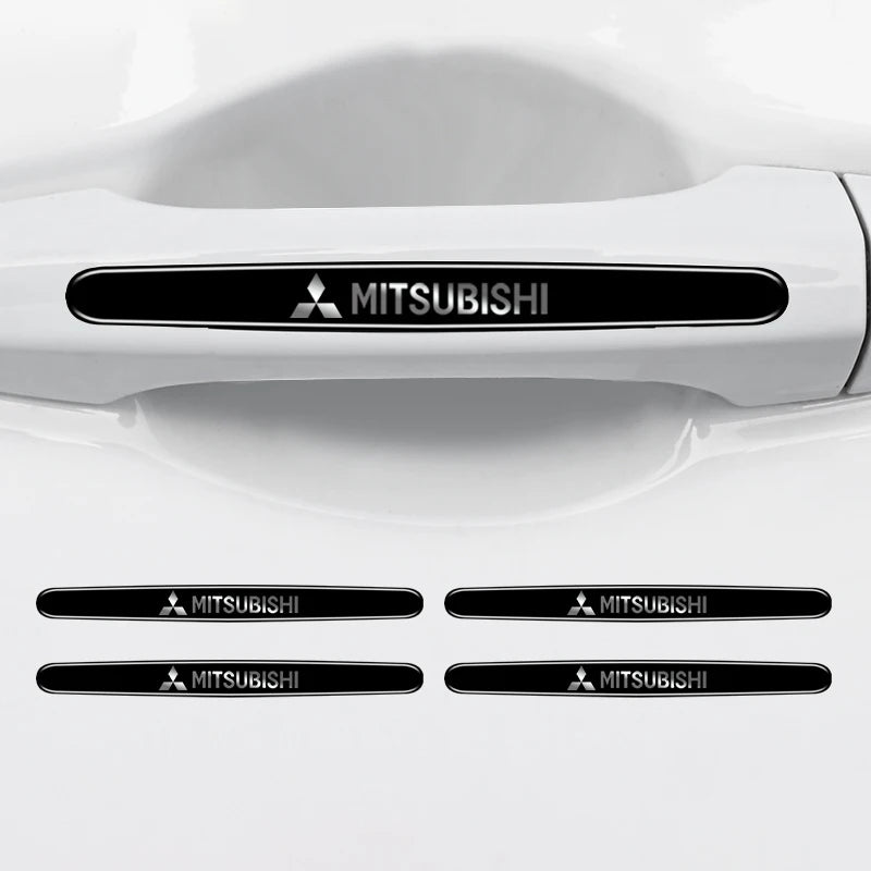 8pcs Car Door Handle Bowl Sticker Anti-collision Protection Strips Decals for Mitsubishi ASX Chaveiro Lancer Outlander Pajero EX
