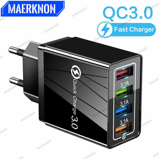 USB Charger Quick Charge 3.0 For iPhone 15 14 13 Samsung Xiaomi mi Tablets Mobile Phone Charger Adapter EU/US Plug Fast Charging