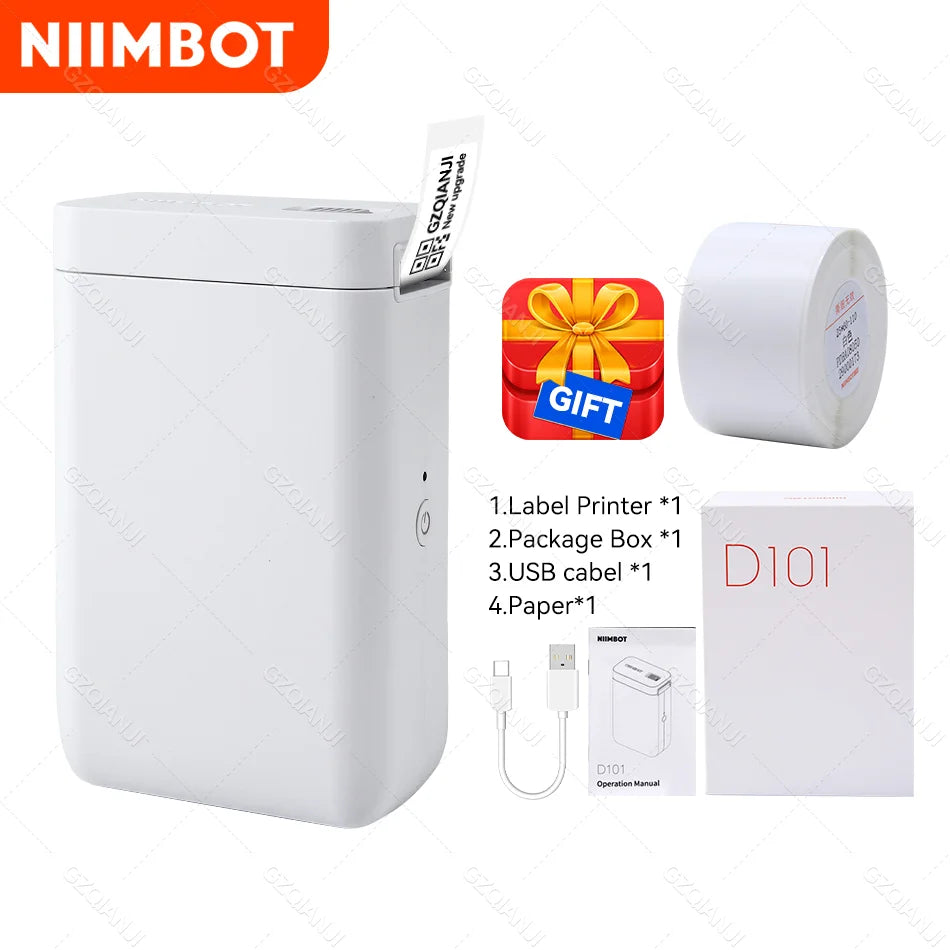 Niimbot D101 Thermal Label Sticker Printer Inkless Portable Pocket Barcode Maker Labeller Mobile USE Machine D11 D110 Plus 24mm