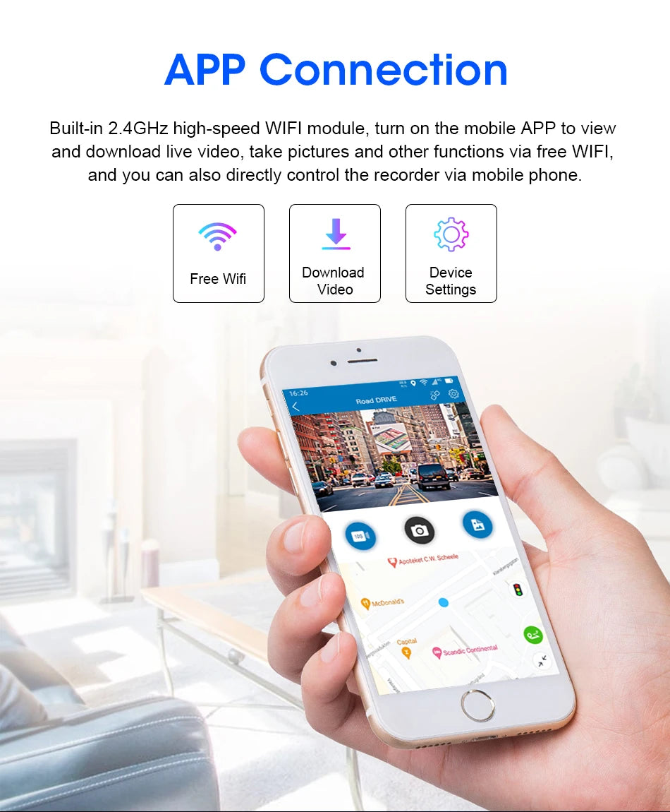 Vtopek 11.26'' Car DVR 4K Front Cam 1080P Rear Cam Touch Screen Wireless Carplay Android Auto Dual Recording Smart Car Player