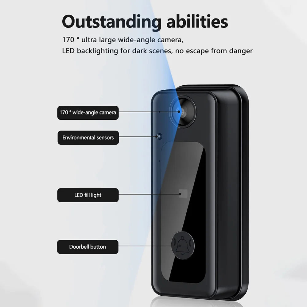 2.4G Wireless Visual Intercom Doorbell 4.3 Inch IPS Screen BT Interconnect Video Monitoring Intelligent Doorbell TwoWay intercom