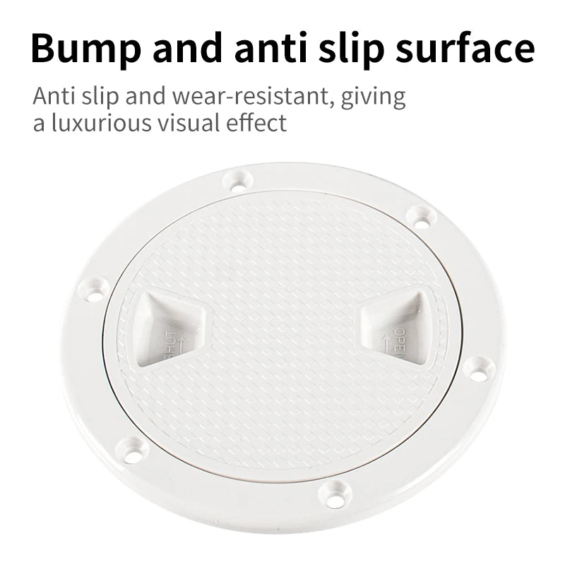 ABS Round Deck Inspection Access Hatch Cover Plastic White Black Boat Screw Out Deck Inspection Plate For Yacht Marine 4inch