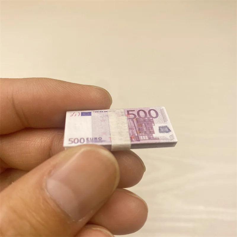 5PCS Dollar Euro Ticket Banknotes Prop Fake Money Mini Currency Banknote Model Kids Dollhouse Miniature Props Toy Floss Decorate