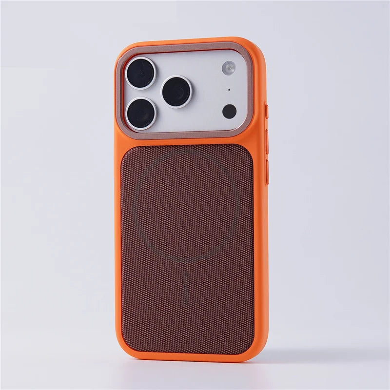 Original Tech Woven Canvas Magnetic Animation Phone Case For iPhone 17Pro 15 16 17Pro Max For Magsafe Matte Hard Protect Cover