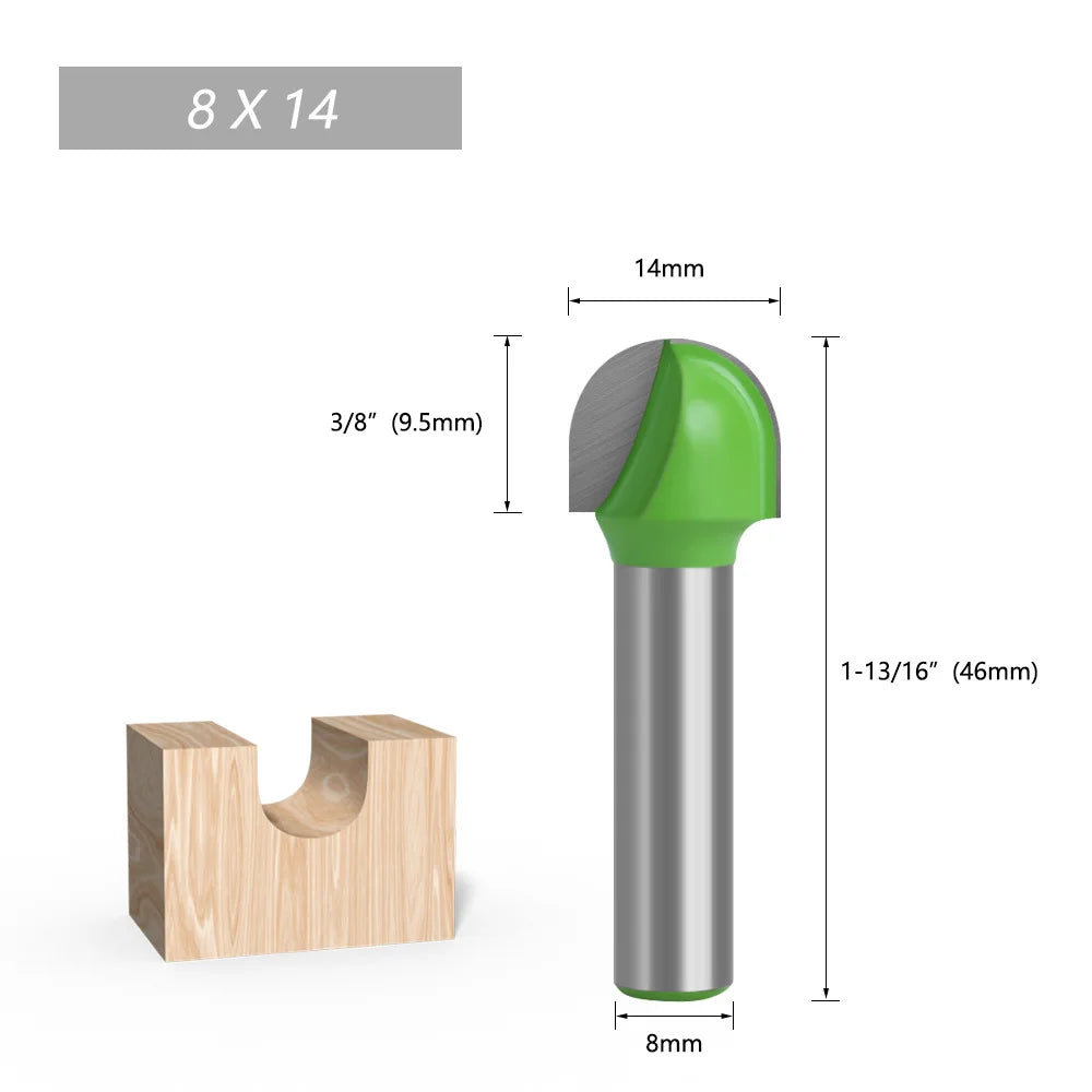 Round Bottom Over Nose Router Bit CNC 6mm Router Bit Set Carbide Ball End Mill 6mm 8mm for Wood Woodworking