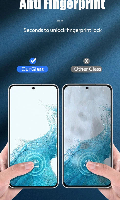 2PCS Fingerprint Unlock Tempered Glass For Samsung Galaxy S25 S24 Ultra S23 S22 Plus S21FE S23Fe S24Fe Screen Protector Glass