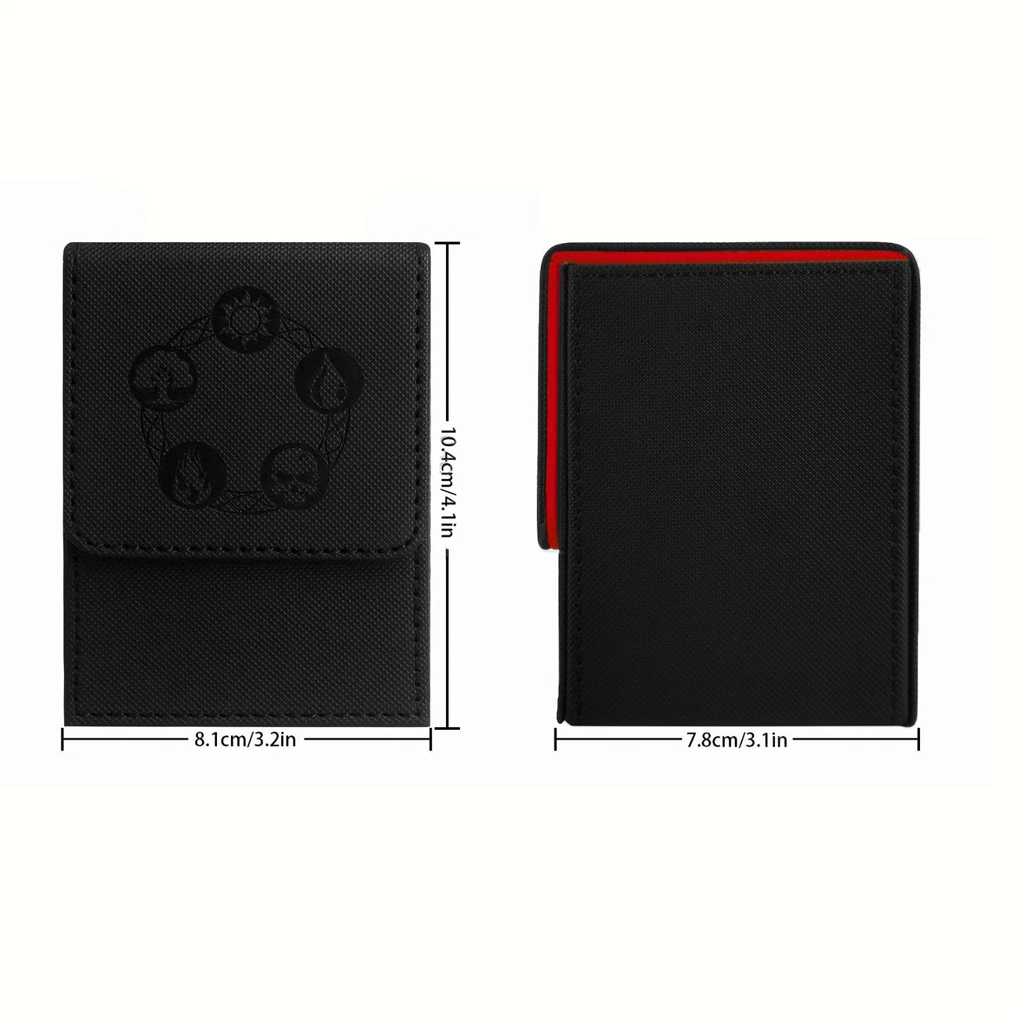 MTG Card Deck Box, Copyrighted Design，Fits 100+ Single Sleeved Cards, Magnetic Closure PU Leather Card Box for TCG Cards