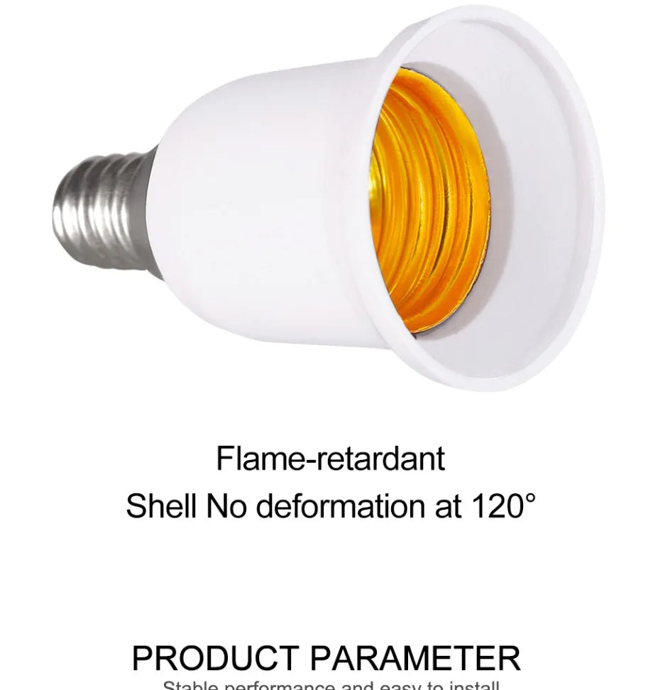 VzzUoo E14 To E27 Adapter Conversion Socket Fireproof Plastic Converter High Quality Material Socket Bulb Adapter Lamp Holder