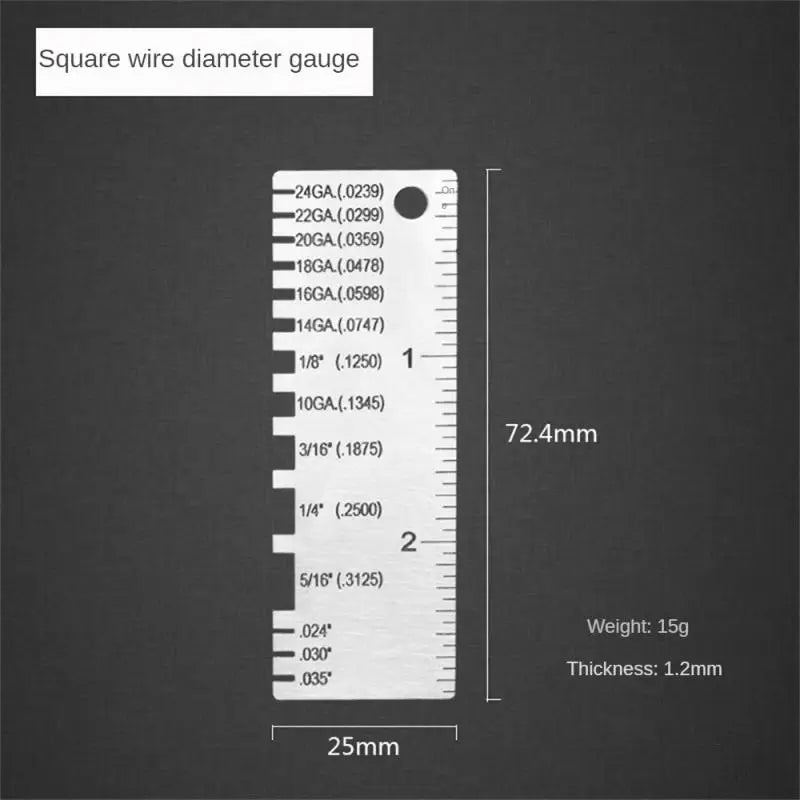 Stainless Steel American Standard Wire Diameter Gauge Measurement Of Wire Diameter And Thickness Welding Inspection Ruler Gauge