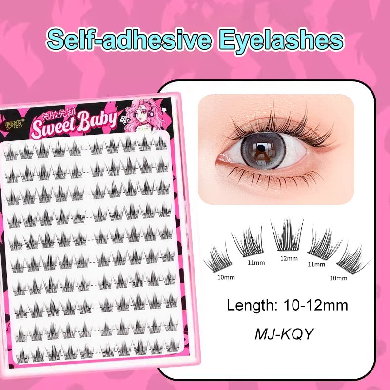 Self Adhesive Eyelashes Cluster Lashes No Glue Individual Lashes  Soft  Idol Lash Clusters Reusable Self Adhesive Lashes