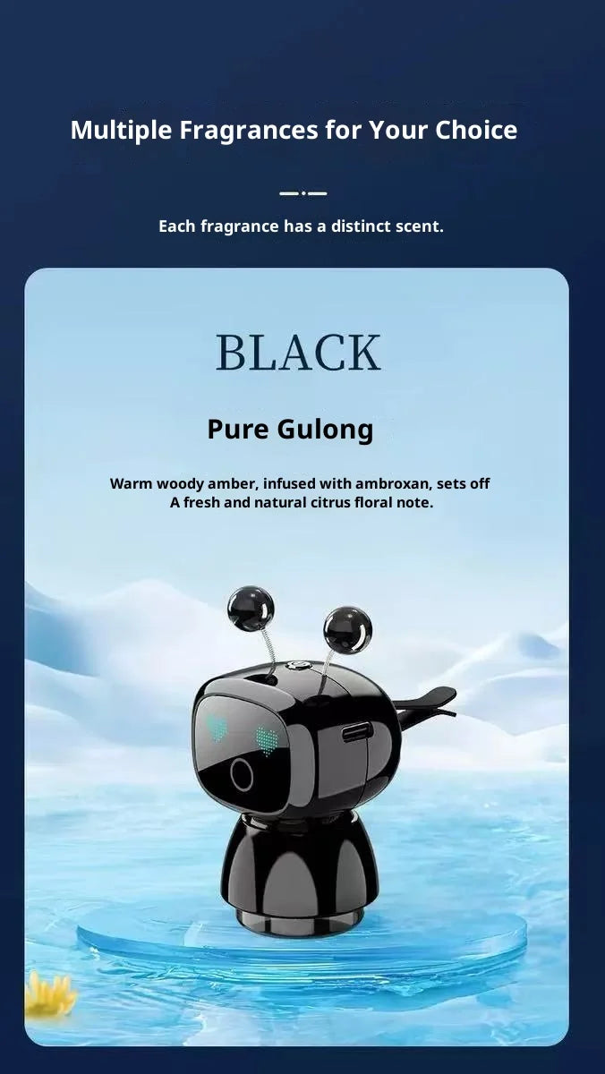 Creative Car Smart Aromatherapy Diffuser - Robot-shaped Aromatherapy Ornament, Air Freshener with Long-lasting Light Fragrance
