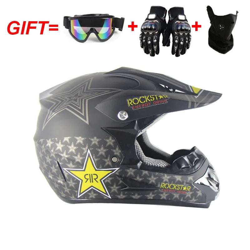 Adult Motocross Dirt Bike Helmet Dirtbike ATV Helmet Unisex Adult Men Women Adjustable Off-Road Motorcycle Helmet