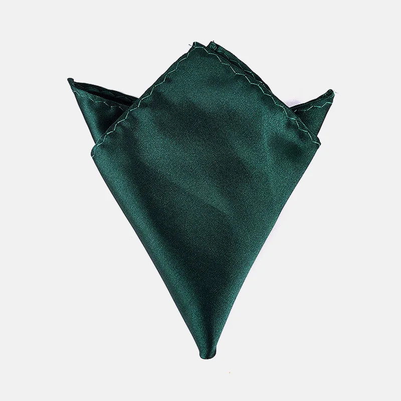 Luxury Men's Handkerchief Solid Color White Black Red Hankies Polyester Hanky Business Pocket Square Chest Towel 22*22CM