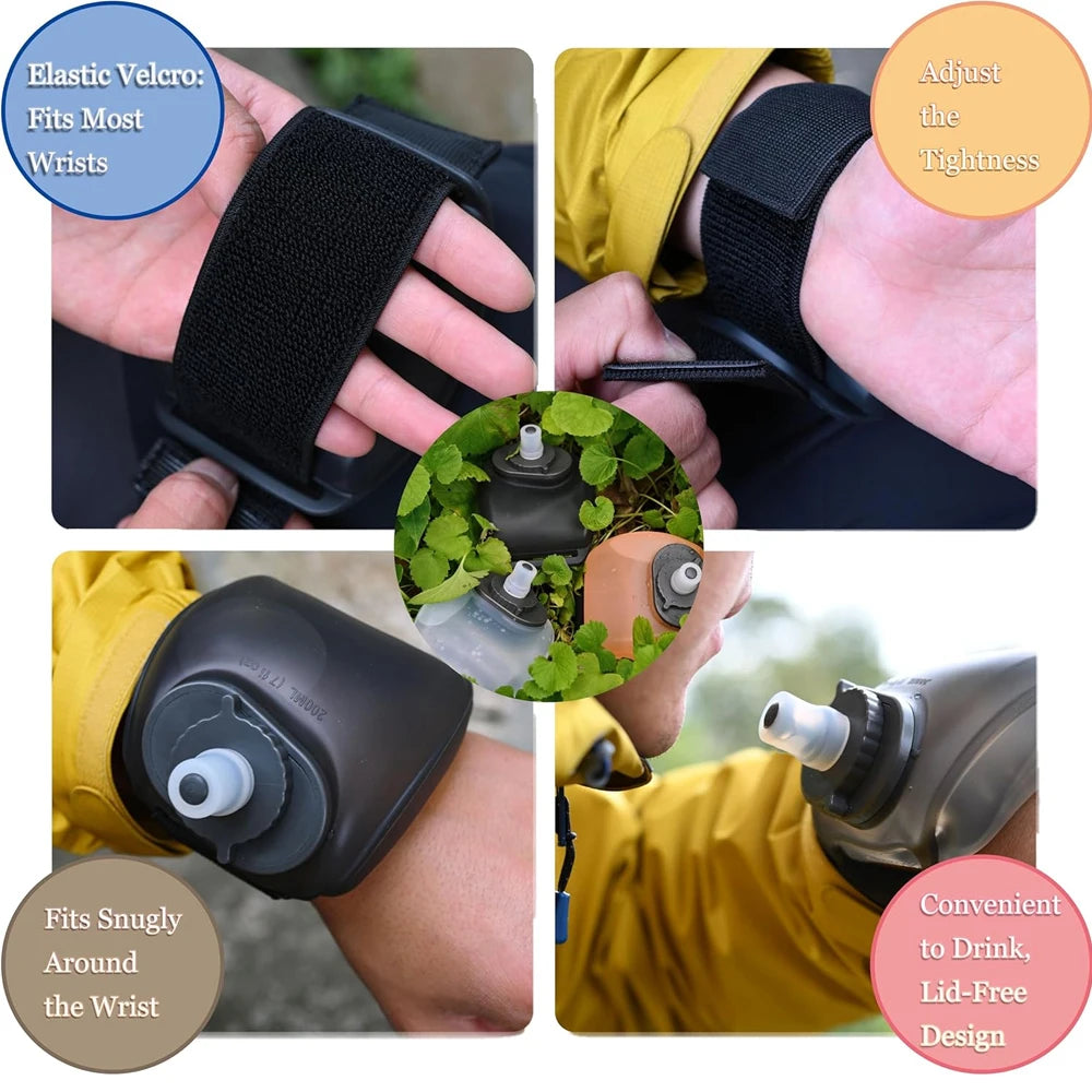 1Pcs Sports Arm Water Bottle, Silicone Wrist Mounted Water Cup for Running Cycling Hiking, Hands-Free Hydration for Outdoor Work