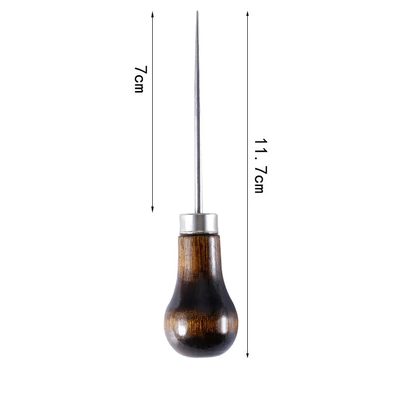 1PC/8PCS Awl Pricker Hole Maker Tool Punch Sewing Stitching Leather Craft Wooden Handle