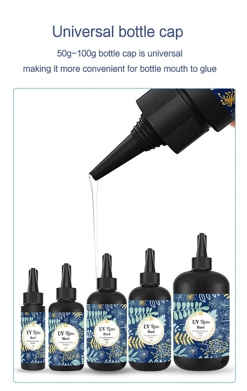 Quick Drying UV Resin Adhesive Colorless Transparent Ultraviolet Liquid UV Curing Use Craft DIY 10/25/30/50/60/100g