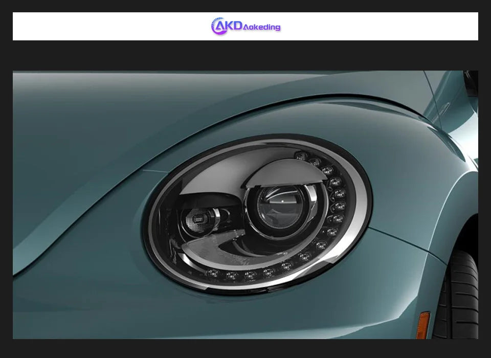 AKD Head Lamp for VW Beetle LED Headlight 1998-2021 Headlights Beetle DRL Turn Signal High Beam Angel Eye Projector Lens