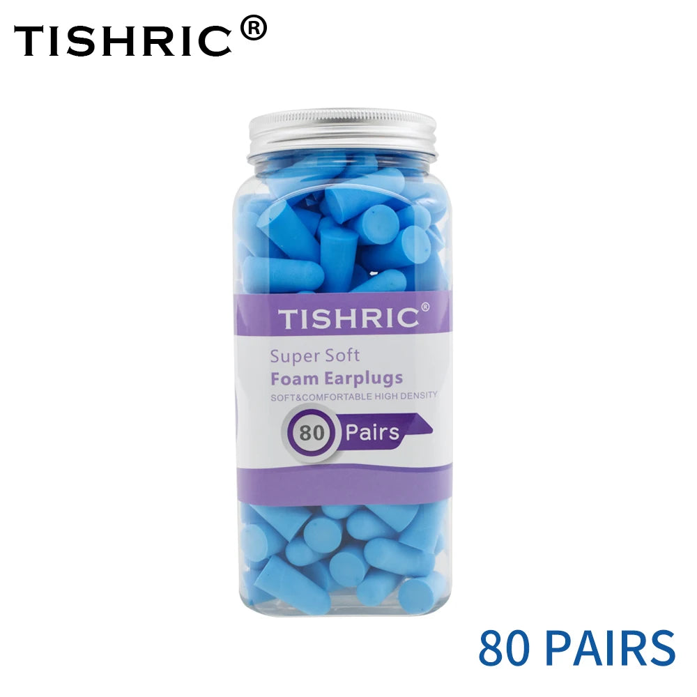 TISHRIC Earplugs Soft Sponge Ear Plugs Noise Reduction Sleeping Earplug  Travel Noise Reduction Rate 35.5db Sound Insulation