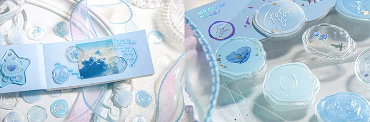 Mr.Paper 4 Style Fire Paint Seal Drip Glue Stickers Good-Looking Envelopes Sealing Paste Handbook Decoration Sticker Stationery