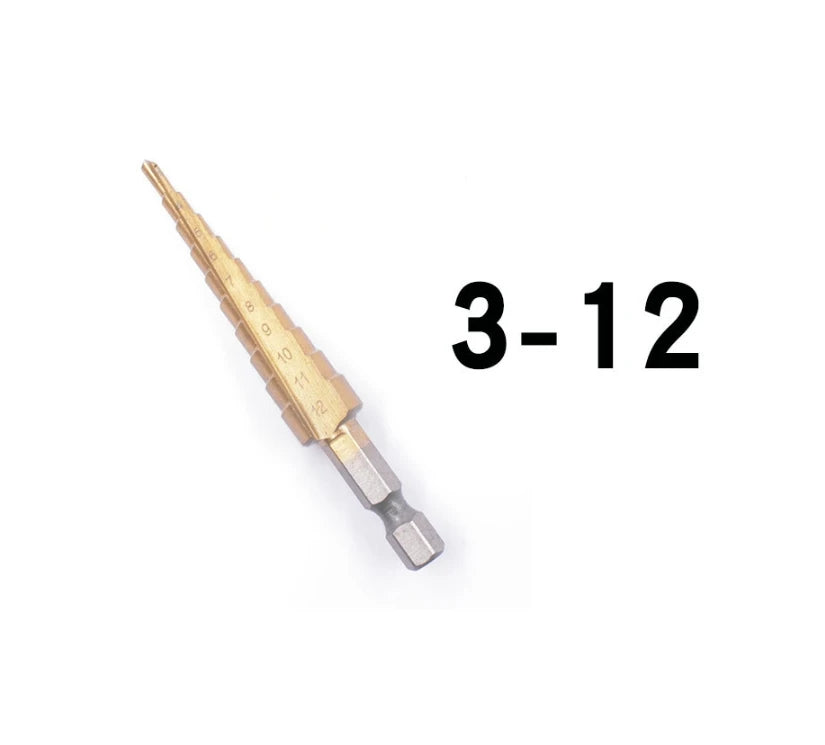 Hexagonal Handle Titanium Plated Ladder Drill Tower HSS Drill Bit 3-12/4-12/4-20/4-32mm Metal Wood Hole Cutter Cone Drilling