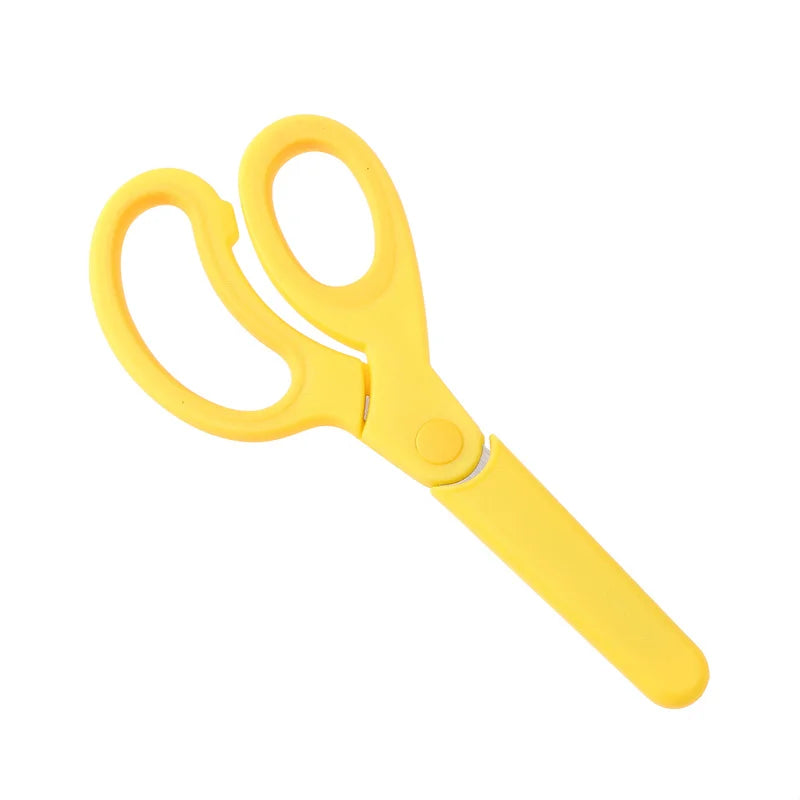 Safty Scissors For Kids Student DIY Paper Children's Left-handed Scissors Scissors With Sleeve Cutting Tool Stationery