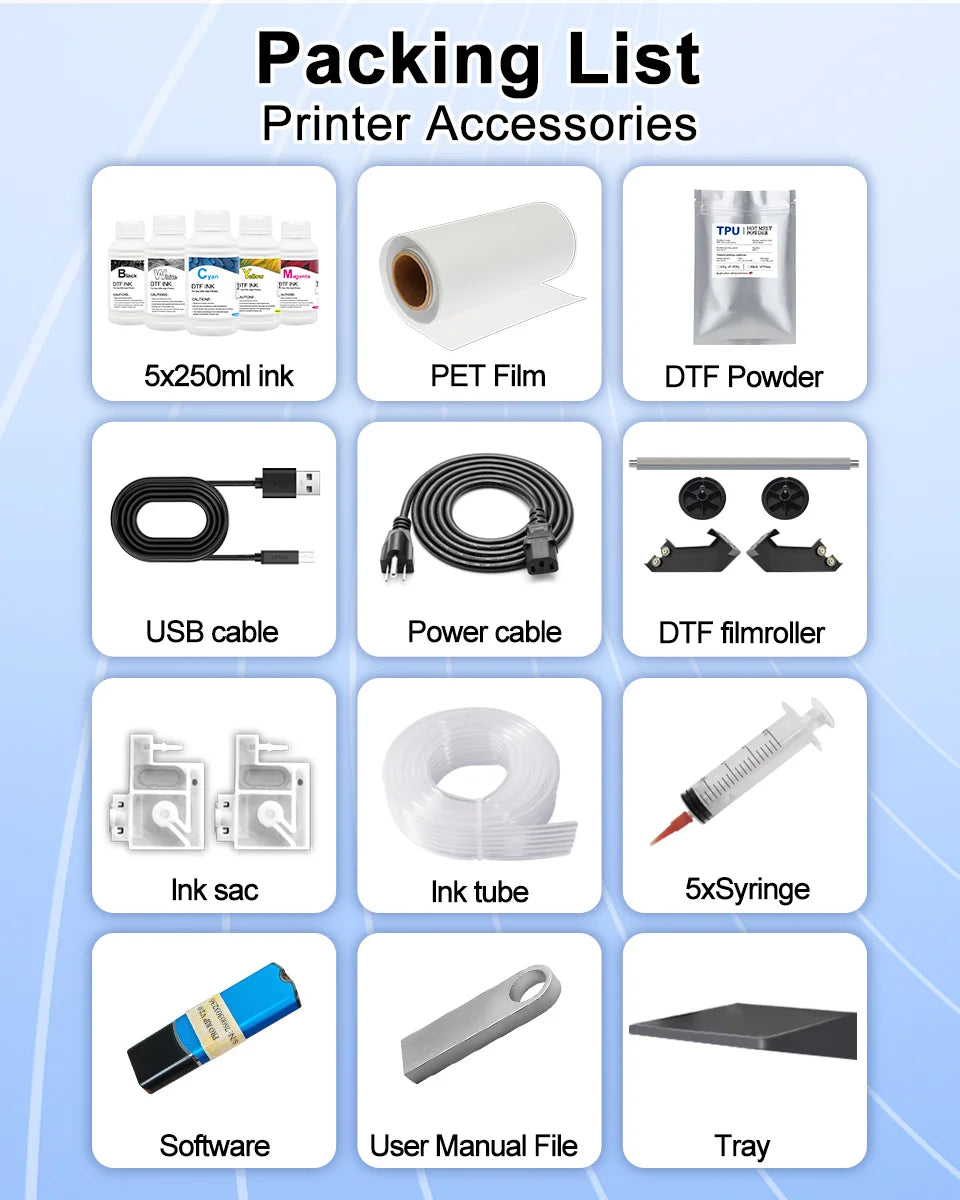 A3 R1390 DTF Printer with DTF Curing Oven Direct To Film DTF tshirt Printing Machine A3 DTF Printer For Clothes Hoodies Fabric