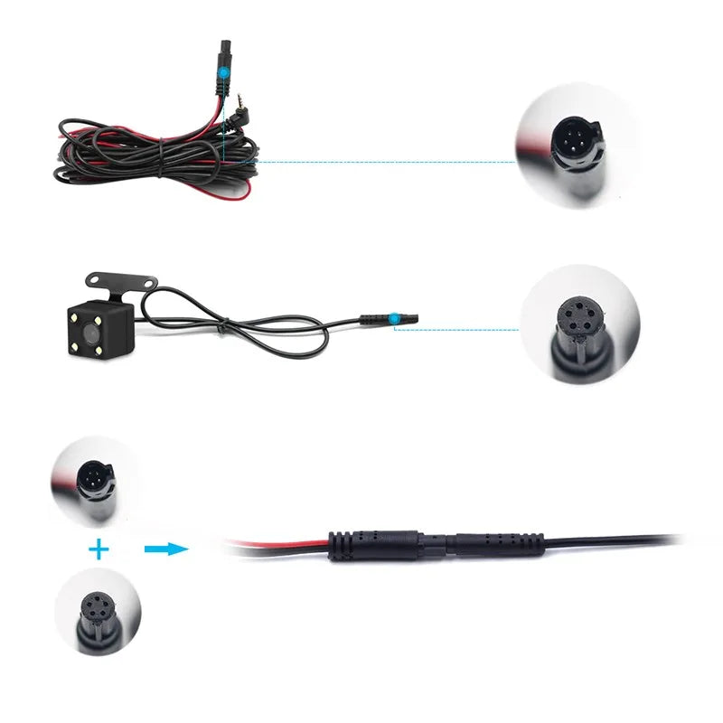 5Pin Car Mounted  Car DVR 4LED Rear View Camera 170° Motor Vehicle Mirror Dash Cam DVR Rear View Camera 2.5mm Waterproof